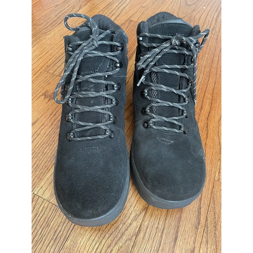 Bearpaw Men‎ 11 Dominic Boots Black Suede Waterproof Sheepskin Insole Leather